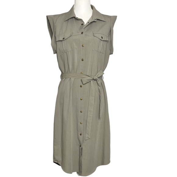 Anthropologie Bishop + Young Utility Button Front Dress - Picture 1 of 6